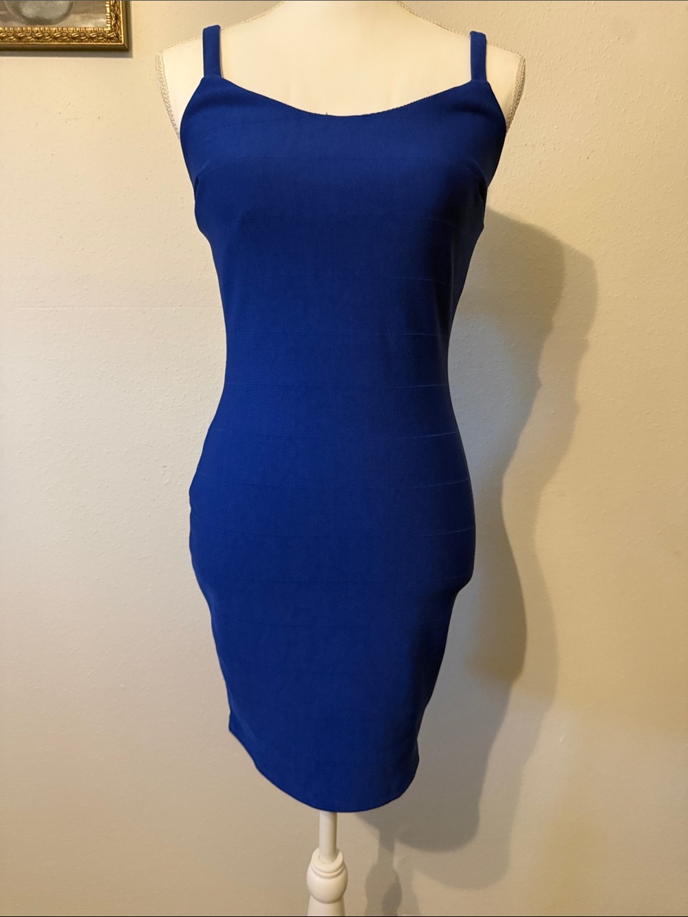 Classic Royal Blue Bodycon Dress with Spaghetti Straps